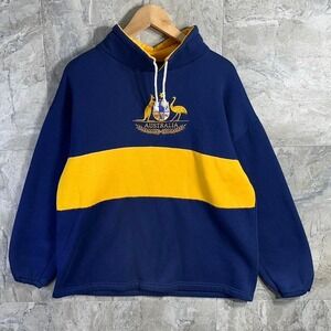 Australia Kangaroo Outback embroidered Longsleeve Jacket Jersey Top Mens  L/XL